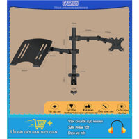 Giá treo màn hình m074 14-28 inch kèm giá đỡ laptop/macbook 10– 17inch, ưu việt hơn m052/ nb h180