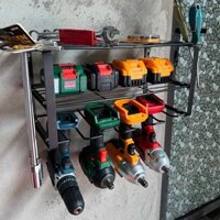 Giá treo máy khoan pin bằng thép sơn tĩnh điện dùng cho nhà để xe, nhà ở, xưởng và nhà kho