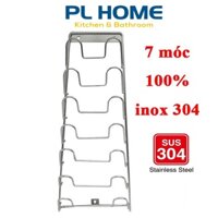 Gía treo nắp nồi - kệ treo nắp vung nồi 100% inox 304 hàng đẹp kèm bộ vít inox
