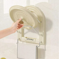 Giá Treo Nắp Vung Nồi Dán Tường, Giá Kệ Để Nắp Vung Xoong Nồi Có Thanh Treo Khăn Lau Bếp Tiện Lợi