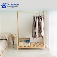 Giá treo quần áo 1 tầng gỗ cao su tự nhiên trang trí nhà cửa đa năng tiện dụng - Nội Thất Ori