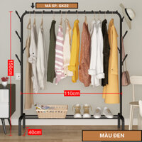 Giá Treo Quần Áo 1 Tầng Thanh Treo Đơn Kèm Ngăn Để Giày Dép