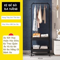 Giá Treo Quần Áo 2 Tầng Có Bánh Xe, Để Phòng Ngủ, Phòng Khách, Dùng Livetream Tiện Dụng, Xe đẩy spa