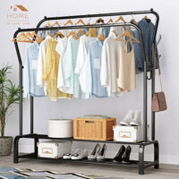 Giá Treo Quần Áo 2 Tầng INS-GK53, Loại 2 Thanh Treo Đồ Có Móc Treo Đồ Tiện Lợi