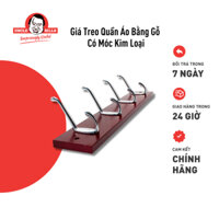 Giá treo quần áo bằng gỗ móc kim loại Uncle Bills HG0116