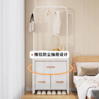 Giá treo quần áo đặt sàn phòng ngủ bàn đầu giường có ngăn kéo treo tủ bảo quản quần áo tích hợp giá