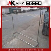 Giá treo quần áo inox, kệ treo quần áo 1 tầng, khung treo quần áo decor inox Anki Decor