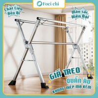 Giá treo quần áo khung thép mạ kẽm NAGO chắc chắn, chống ăn mòn, sào đồ treo quần áo gấp gọn