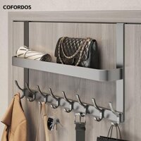 Giá treo quần áo phòng ngủ COFORDOS, 5 móc cửa lưu trữ quần áo phía sau móc, kim loại có giá đỡ lưu trữ Móc treo cửa nhà bếp Phụ kiện tổ chức gia đình