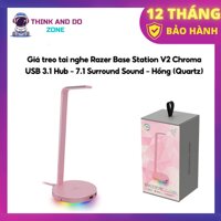 Giá treo tai nghe Razer Base Station V2 Chroma-USB 3.1 Hub-7.1 Surround Sound-HồngQuartzRC21-01510200-R3M1- HÀNG CHÍNH HÃNG