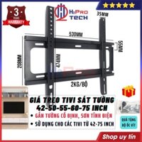 Giá Treo Tivi Thẳng 42-75 Inch Cố Định Sát Tường Cao Cấp Hỗ Trợ Tv 42-49-50-55-60-75 Inch, Quà 30K Bộ Ốc Vít-H2Pro Tech
