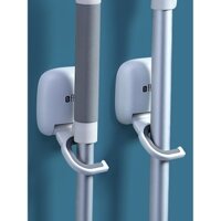 Giá treo tường móc lau nhà không cần khoan, dụng cụ phòng tắm, kẹp chổi dính chắc chắn, khóa cố định, giá treo lưu trữ