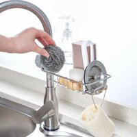 Giá treo vòi đựng đồ , giẻ rửa chén bát - kệ gắn vòi inox cao cấp
