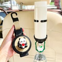 Giá treo xe hình gấu trúc dễ thương, tổ chức lưu trữ lưng ghế ô tô, giá đỡ cốc đa chức năng, trang trí nội thất xe cho phụ nữ