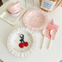 Giá Trị Cao Gốm Rơm Mũ Ren Bộ Đồ Ăn Đĩa Sâu Pasta Phương Tây Thực Phẩm Salad Đĩa Ăn Đĩa Hộ Gia Đình Đĩa Đĩa