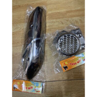 Giá trọn bộ 2 món Ốp pô +Ốp quạt gió (xe Vision đời 2020->2024) inox sáng bóng trắng