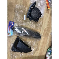 Giá trọn bộ 3 món Ốp pô inox +(Ốp quạt gió và Ốp bầu gió (pô e) nhựa abs các bon đen ) xe Vision 2020->2024