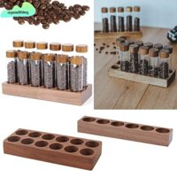 Giá trưng bày hạt cà phê AGOODTHING, Giá đỡ đế gỗ đa chức năng, Đồ dùng cà phê màu nâu chất lượng cao Đậu cà phê mịn có thể đựng cà phê