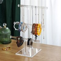 Giá trưng bày trang sức acrylic trong suốt cao cấp cho đồ sưu tầm, vòng tay, đồng hồ, dây chuyền và phụ kiện tóc