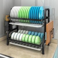 GIÁ ÚP BÁT 2, 3 TẦNG INOX SƠN TĨNH ĐIỆN CHỐNG HAN DỈ KÈM KHAY HỨNG NƯỚC ( inox 304)
