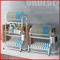 Giá úp bát đĩa 3 tầng, kệ chạn úp chén đũa đa năng kèm 3 khay hứng nước, ống cắm đũa thìa - Bảo hành 1 năm lỗi 1 đổi mới
