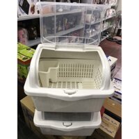 Giá úp bát đĩa có nắp đậy và ống cắm đũa tiện dụng nhựa Việt Nhật an toàn