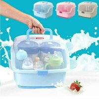 Giá Úp Bình Sữa Có Nắp Đậy, Khay Úp Cốc Vuông Có Nắp