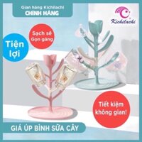 Giá úp bình sữa Kichi cho bé hình cây, nhỏ gọn tiện lợi