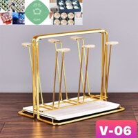 Giá úp cốc mạ vàngcó đĩa kê hứng nước
