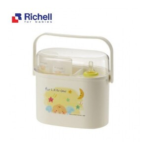 Giá úp + tiệt trùng bình sữa có nắp Richell 53211 (RC53211)