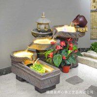 [Giá ưu đãi] Đài phun nước giả đá cổ điển sáng tạo, trang trí dòng nước, ao cá, cối đá, bánh xe nước, phòng khách, ban công, sảnh, sân trong