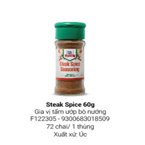 Gia vị tẩm ướp bò nướng McCormick Steak Spice 60g