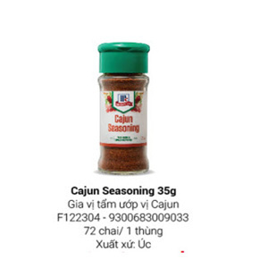 Gia vị tẩm ướp McCormick Cajun Seasoning 35gr