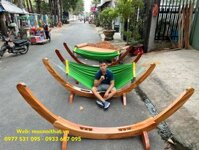 Giá Võng Gỗ Gõ Đỏ Nguyên Khối Chạm Song Long – GVG002