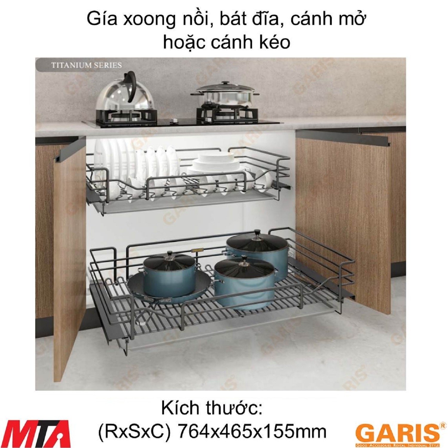 Giá xoong nồi bát đĩa đa năng Garis MD04.80N