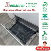 Giá xoong nồi inox 304, kệ úp xoong nồi thương hiệu Gemanivn kèm ray giảm chấn cao cấp, sang trọng