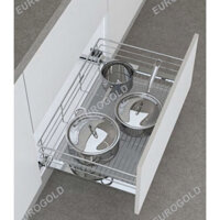 GIÁ XOONG NỒI INOX 304 NAN ÂM TỦ- GẮN CÁNH, RAY GIẢM CHẤN EG6190