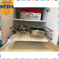 GIÁ XOONG NỒI KỆ CHÉN BÁT INOX 304 NAN DẸT RAY ÂM GIẢM CHẤN CAO CẤP LẮP TỦ BẾP CHÍNH HÃNG