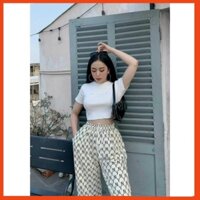 [Giá Xưởng] Bộ Áo Croptop Quần Jogger YN ,Áo Ngắn Cộc Tay In Chữ Kèm Quần Thun Dài B026 Thời Trang