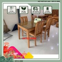 [GIÁ XƯỞNG] Bộ bàn ăn 4 ghế mặt bàn chữ nhật gỗ sồi Nga BA17