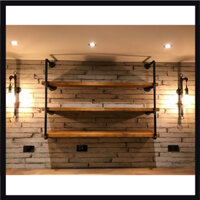 [GIÁ XƯỞNG] Bộ kệ ống nước treo tường 3 tầng trang trí, Kệ ống nước chất liệu ống sắt,kệ để sách treo tường lắp ráp