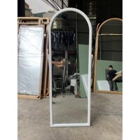 [GIÁ XƯỞNG] Gương soi toàn thân khung gỗ viền trắng chanh sả cao cấp-giá tại xưởng tặng kèm chân chống