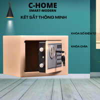 (Gía xưởng) Két sắt mini thông minh hiện đại,tủ đựng tiền để bàn-gắn tường cho bé mở khóa số điện tử, kt 17cm