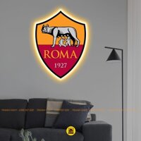 [GIÁ XƯỞNG] Logo LED Mica Tráng Gương CLB AS Roma In UV 8K Cao Cấp