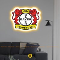 [GIÁ XƯỞNG] Logo LED Mica Tráng Gương CLB Bayer 04 Leverkusen In UV 8K Cao Cấp
