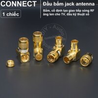 Giắc anten tivi đực góc 1 chiếc - TV antenna plug DVB T2 receiver DIY 24K gold-plated copper screws