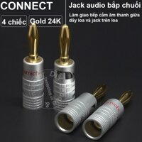 Giắc bắp chuối cắm cho Loa Âm ly DVD nhân đồng mạ vàng 4 chiếc - Audio banana plug