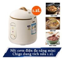 (giadunggiatot) Nồi Cơm Điện Mini Tráng Chống Dính CHIGO Dung Tích 1,2L, Nấu Hầm Súp Cháo ND05