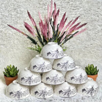 giadunghn01 combo 10 chén sứ ăn cơm họa tiết hoa oải hương