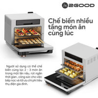 GIADUNGVN.VN_ [Cải Tiến] Nồi chiên không dầu hấp hơi nước siêu nhiệt 2Good S100 - 20L - 1800W - có xiên quay gà - lồng q